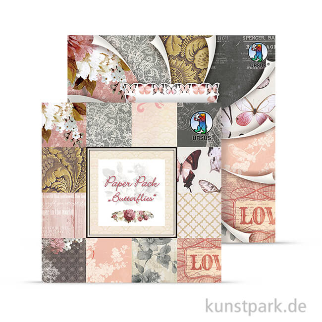 Artikelbild 1 des Artikels “Paper Pack - Butterflies, 24 Blatt, 190 g “