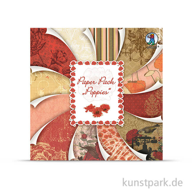 Artikelbild 1 des Artikels “Paper Pack - Poppies, 24 Blatt, 190 g 30,5 x 30,5 cm“