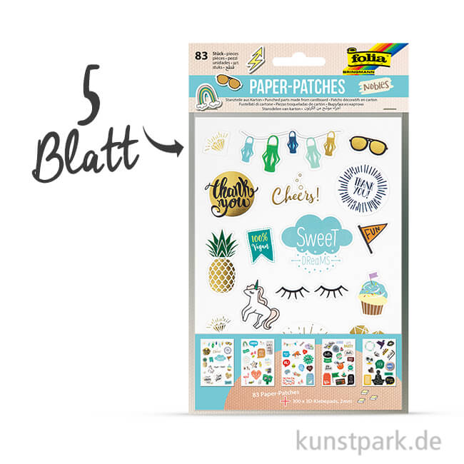 Artikelbild 1 des Artikels “Paper Patches - NOBLES, DIN A5, 5 Blatt sortiert “