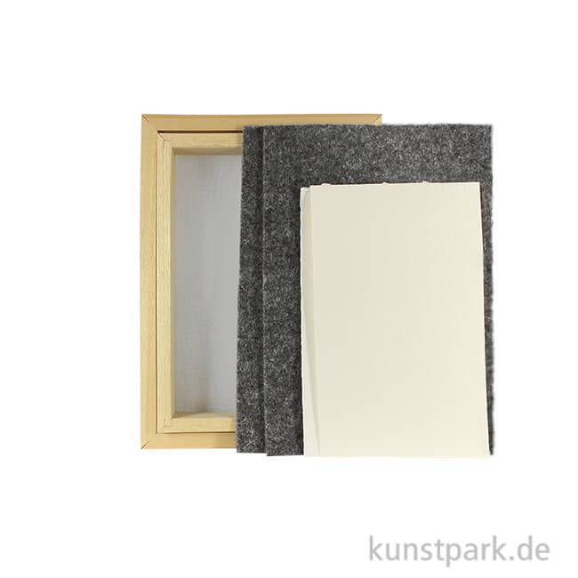 Artikelbild 1 des Artikels “Papierschöpfrahmen-Set mit viel Zubehör DIN A5“