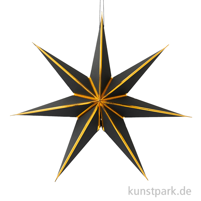 Artikelbild 1 des Artikels “Papierstern zum Aufhängen, Schwarz Gold, Durchmesser 45 cm “
