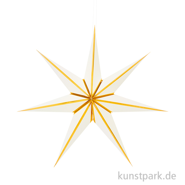 Artikelbild 1 des Artikels “Papierstern zum Aufhängen, Weiß Gold, Durchmesser 45 cm “