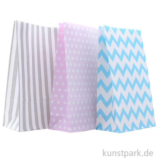 Artikelbild 1 des Artikels “Papiertüten bunt mit Blockboden, 120x60x210 mm, 9 Stück “