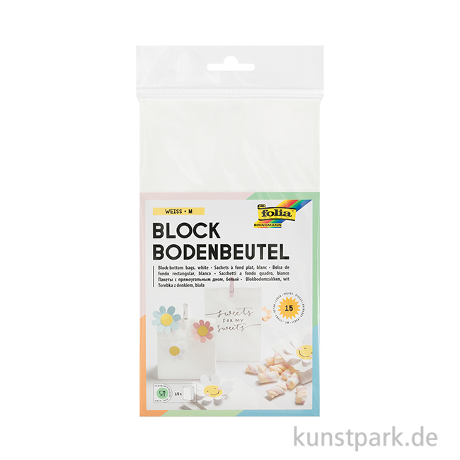 Artikelbild 1 des Artikels “Papiertüten weiß mit Blockboden, 120x60x210 mm, 15 Stück “