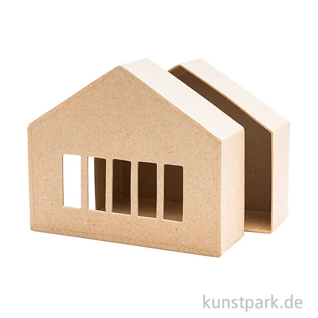 Artikelbild 1 des Artikels “Pappmache Schachtel - breites Haus mit Fenster “