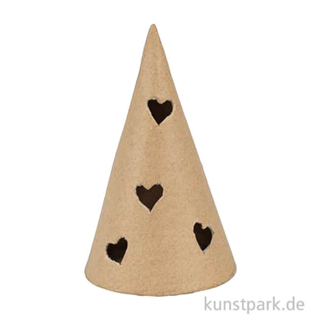 Artikelbild 1 des Artikels “Pappmaché Weihnachtsbaum Kegel Herz, 6 x 6 x 10,5 cm “