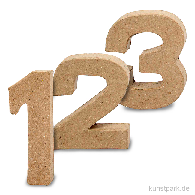 Artikelbild 1 des Artikels “Pappmaché-Zahlen - handgearbeitet, Höhe 10 cm, Dicke 2 cm “