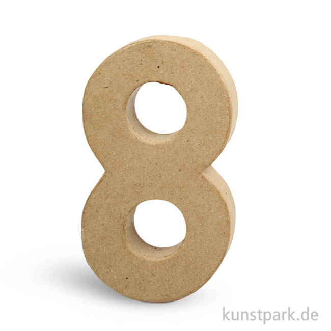 Artikelbild 1 des Artikels “Pappmaché-Zahlen - handgearbeitet, Höhe 20,5 cm, Dicke 2,5 cm Einzeln | 8“
