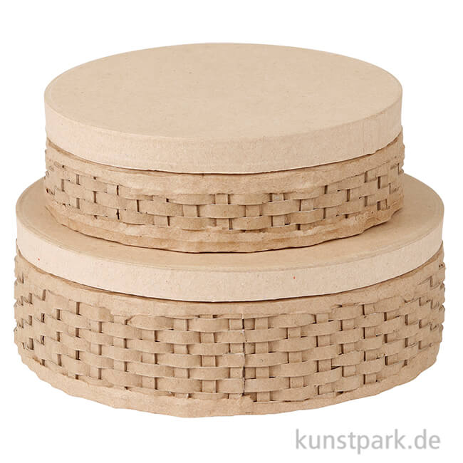 Artikelbild 1 des Artikels “Pappschachtel 2er Set Rund, geflochten “