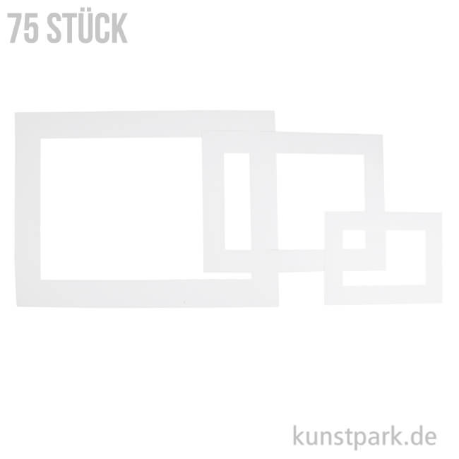 Artikelbild 1 des Artikels “Passepartout-Rahmen - Weiß, 0,4 mm, 270 g, 75 Stück sortiert “