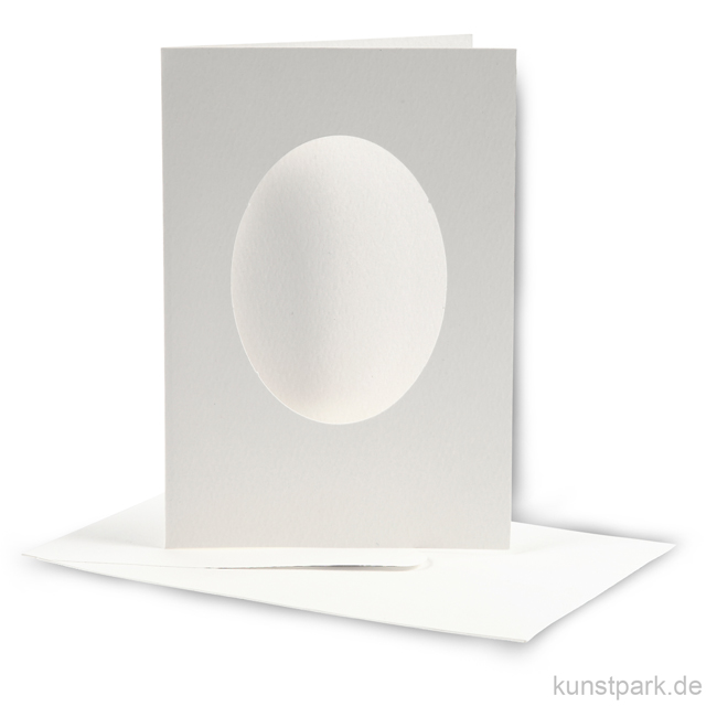 Artikelbild 1 des Artikels “Passepartoutkarten oval - Altweiß, 10,5x15 cm, 10 Stück “