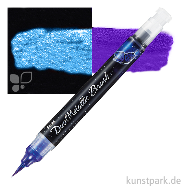 Artikelbild 1 des Artikels “Pentel Dual Metallic Brush - Glitzer Pen Einzelstift | Violett + Metallic Blau“
