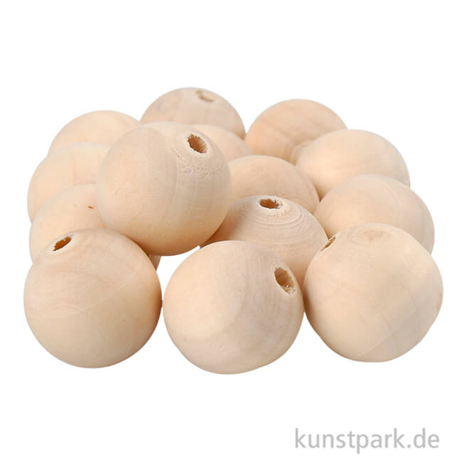 Artikelbild 1 des Artikels “Perlen aus Holz mit großem Loch 20 mm - 14 Stück“