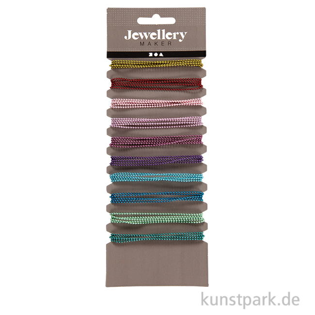 Artikelbild 1 des Artikels “Perlenketten mit Metallösen, Sortierte Farben, 1,5 mm, 10 x 80 cm “