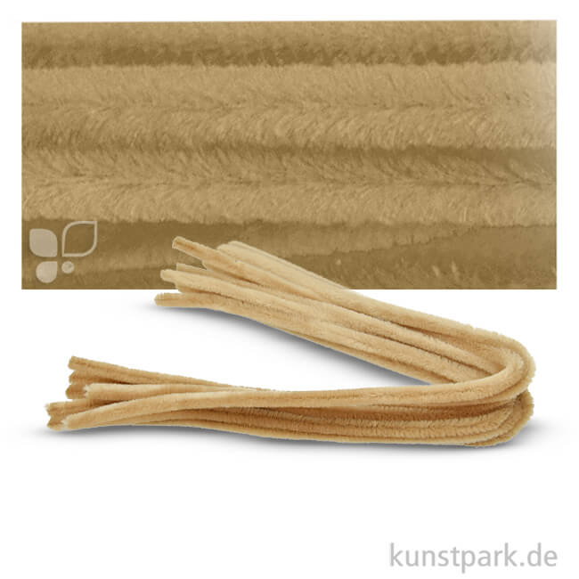 Artikelbild 1 des Artikels “Pfeifenputzer Chenilledraht, 10 Stück, Einzelfarbe 50 cm | Hellbraun“