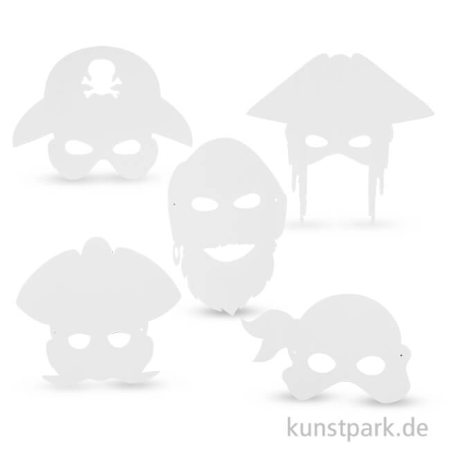 Artikelbild 1 des Artikels “Piraten-Masken aus weißem Karton mit Gummiband, 16 Stück “