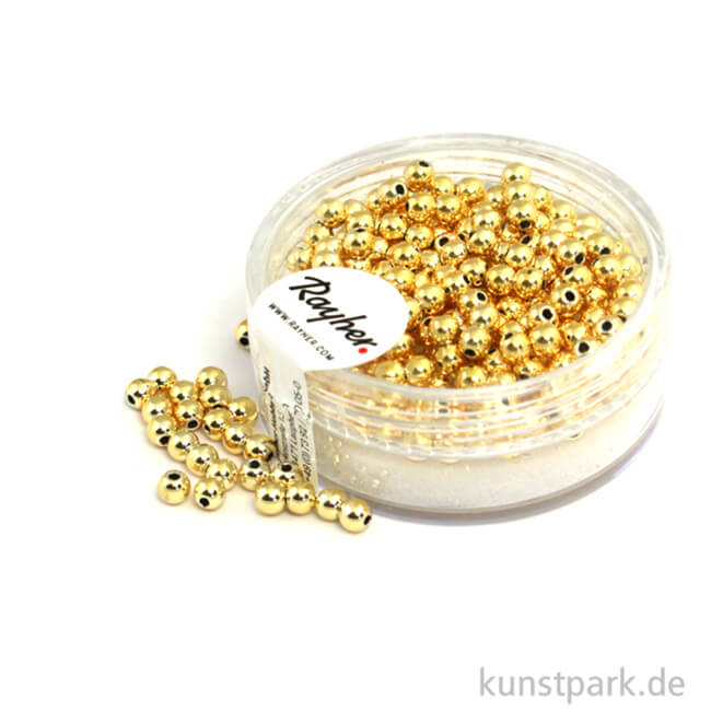 Artikelbild 1 des Artikels “Plastik Rundperlen - Gold Rund | 3 mm - 250 Stück“