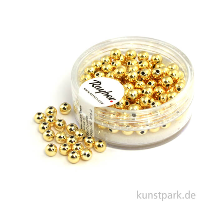 Artikelbild 1 des Artikels “Plastik Rundperlen - Gold Rund | 4 mm - 150 Stück“