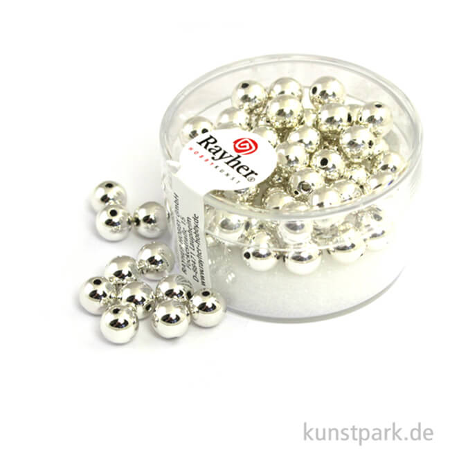 Artikelbild 1 des Artikels “Plastik Rundperlen - Silber Rund | 6 mm - 65 Stück“