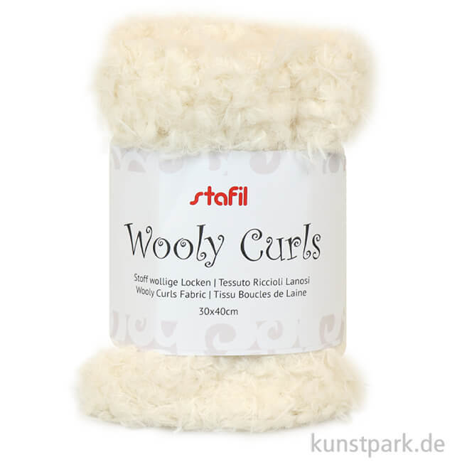 Artikelbild 1 des Artikels “Plüsch Stoff Wollige Locken Zuschnitt - 30 x 40 cm Weiß“