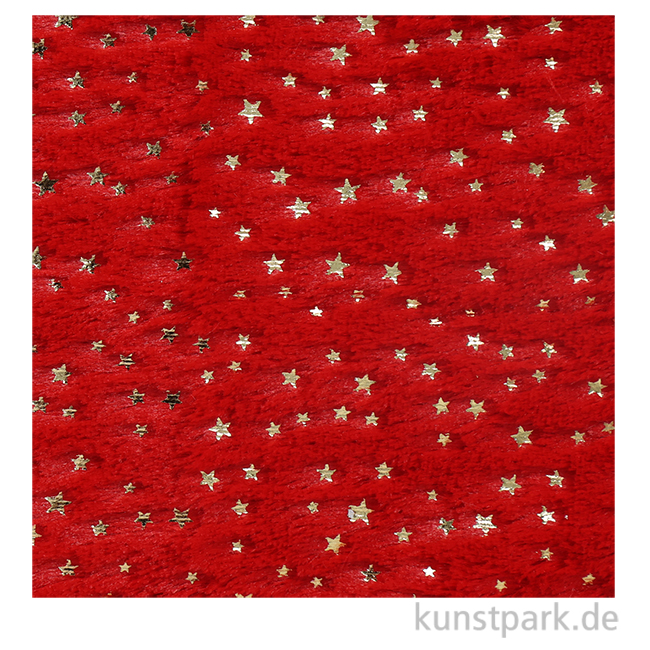 Artikelbild 1 des Artikels “Plüschstoff mit Sternen - Rot, 30 x 40 cm “