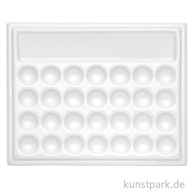 Artikelbild 1 des Artikels “Eckige Porzellanpalette mit 28 Näpfen und Wassermulde “