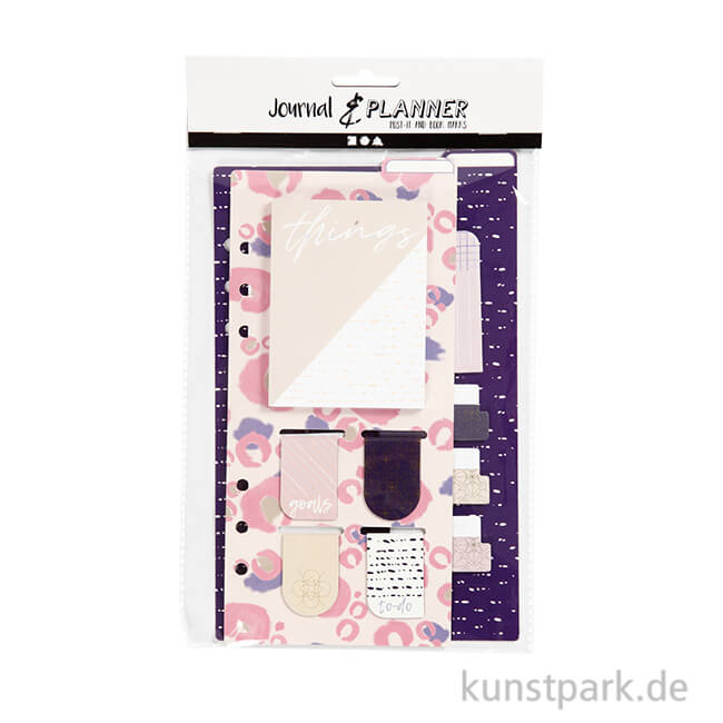 Artikelbild 1 des Artikels “Post-its und Lesezeichen für Kreativbücher - Blumendesign Lila-Gold-Rosa “
