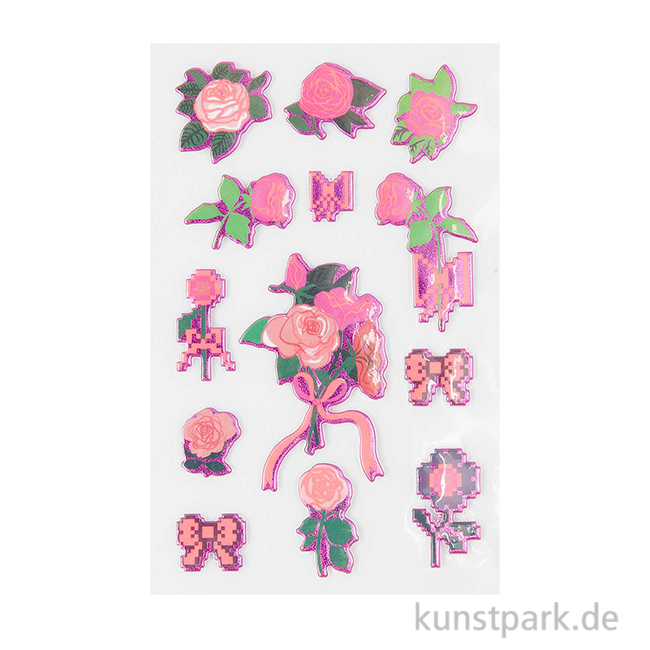 Artikelbild 1 des Artikels “Puffy Sticker - La Vie en Rose, Rosen, 13 Aufkleber “