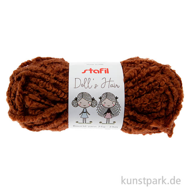Artikelbild 1 des Artikels “Puppenhaare Garn - Braun, 25g Knäuel “