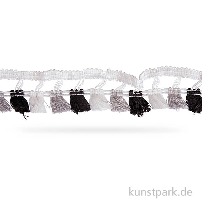 Artikelbild 1 des Artikels “Quasten-Borte - Schwarz-Weiß, 2 m “