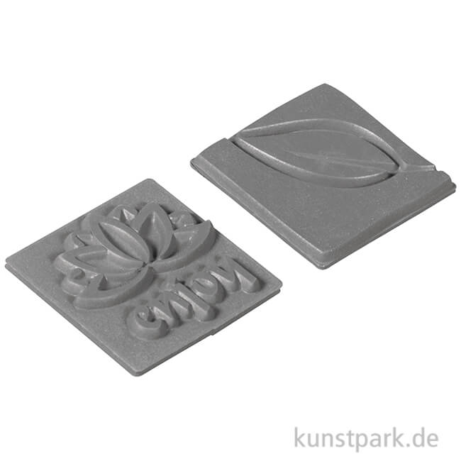 Artikelbild 1 des Artikels “Gießform Label - Enjoy + Blatt - 25x25 mm, 2 Stück “