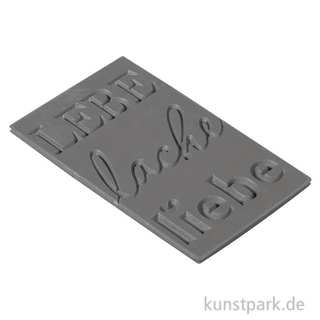 Artikelbild 1 des Artikels “Gießform Label - Lebe-lache-liebe - 40x65 mm, 1 Stück “