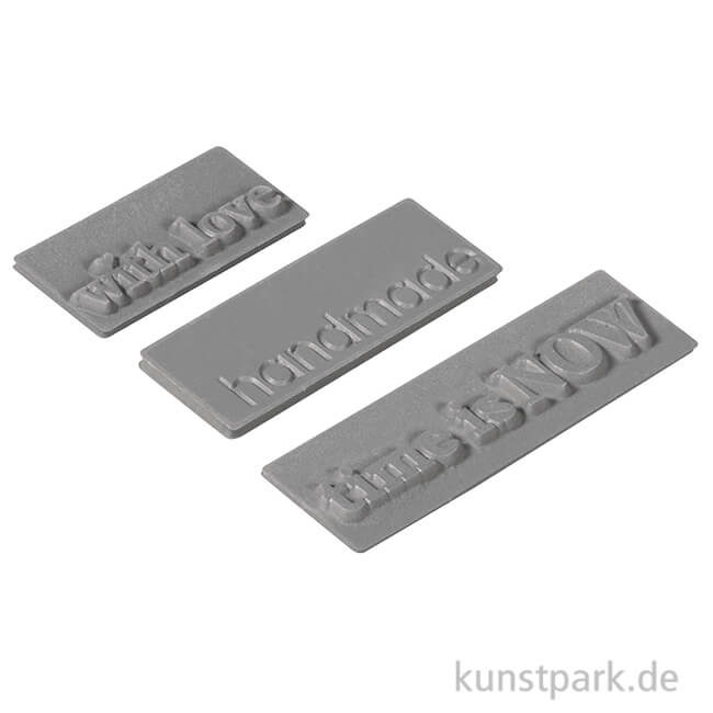 Artikelbild 1 des Artikels “Gießform Label - Love + Handmade + Time - 30-50x15 mm, 3 Stück “