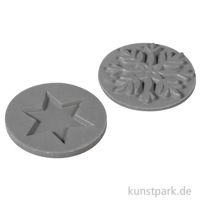 Artikelbild 1 des Artikels “Gießform Label - Schneeflocke und Stern, 30 mm, 2 Stück sortiert “