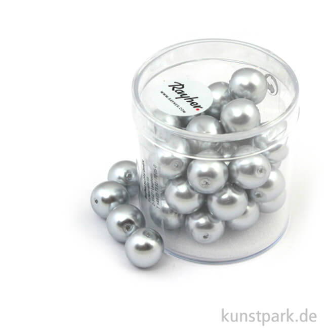 Artikelbild 1 des Artikels “Renaissance Glaswachsperlen - 10 mm - 35 Stück Dose | Silbergrau“