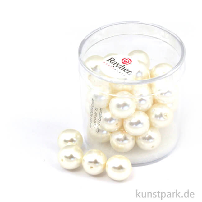 Artikelbild 1 des Artikels “Renaissance Glaswachsperlen - 10 mm - 35 Stück Dose | Weiß“