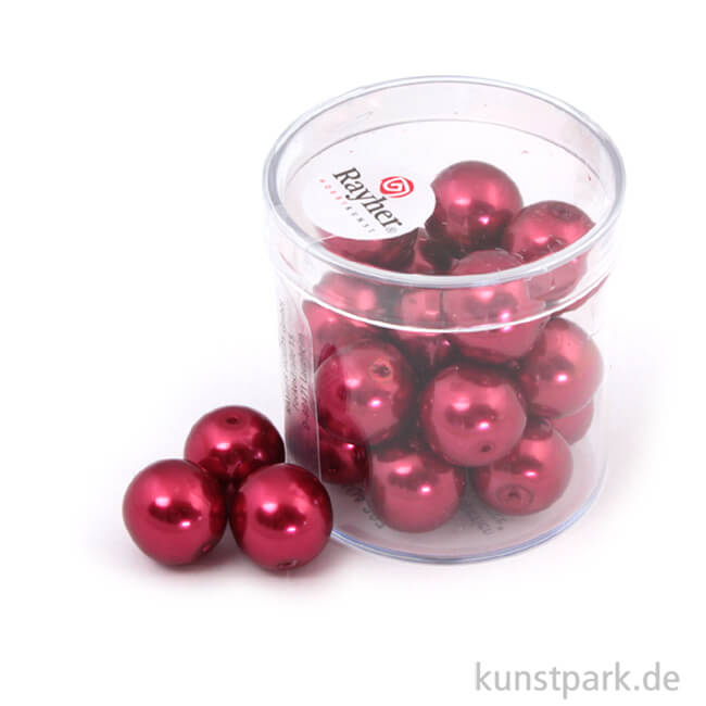 Artikelbild 1 des Artikels “Renaissance Glaswachsperlen - 12 mm - 21 Stück Dose | Klassikrot“