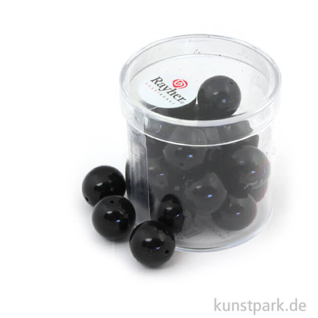 Artikelbild 1 des Artikels “Renaissance Glaswachsperlen - 12 mm - 21 Stück Dose | Schwarz“