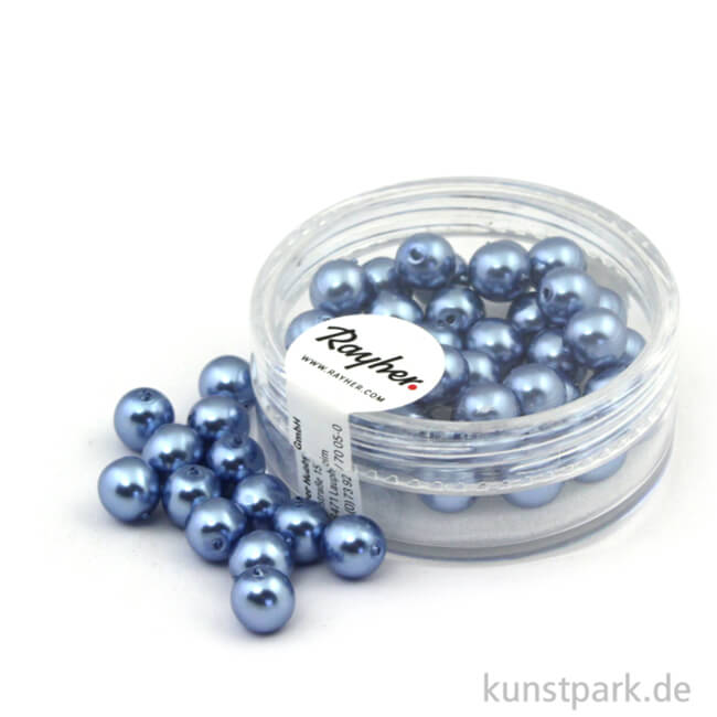 Artikelbild 1 des Artikels “Renaissance Glaswachsperlen - 6 mm - 45 Stück Dose | Azurblau“