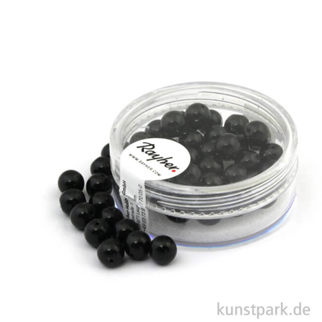 Artikelbild 1 des Artikels “Renaissance Glaswachsperlen - 6 mm - 45 Stück Dose | Schwarz“