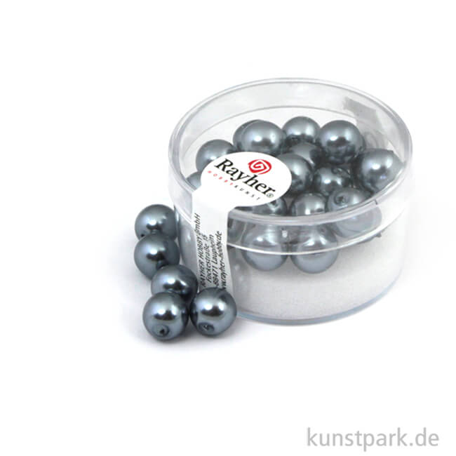 Artikelbild 1 des Artikels “Renaissance Glaswachsperlen - 8 mm - 25 Stück Dose | Anthrazit“