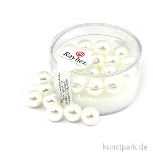 Artikelbild 1 des Artikels “Renaissance Glaswachsperlen - 8 mm - 25 Stück Dose | Schneeweiß“