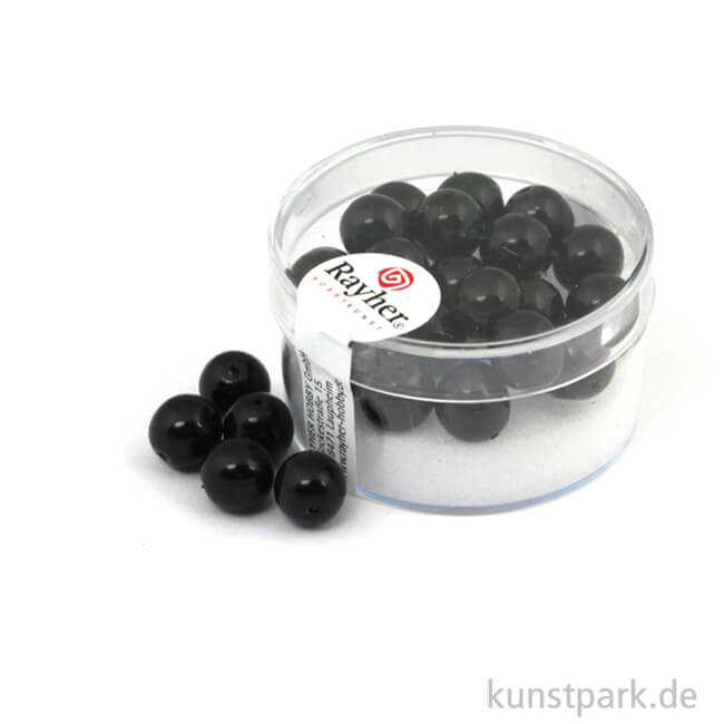 Artikelbild 1 des Artikels “Renaissance Glaswachsperlen - 8 mm - 25 Stück Dose | Schwarz“