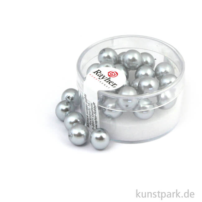 Artikelbild 1 des Artikels “Renaissance Glaswachsperlen - 8 mm - 25 Stück Dose | Silbergrau“