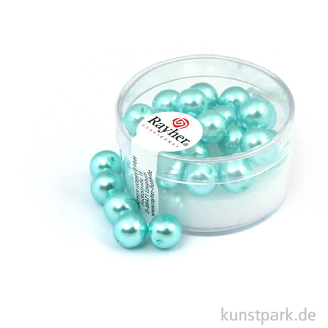 Artikelbild 1 des Artikels “Renaissance Glaswachsperlen - 8 mm - 25 Stück Dose | Türkis“