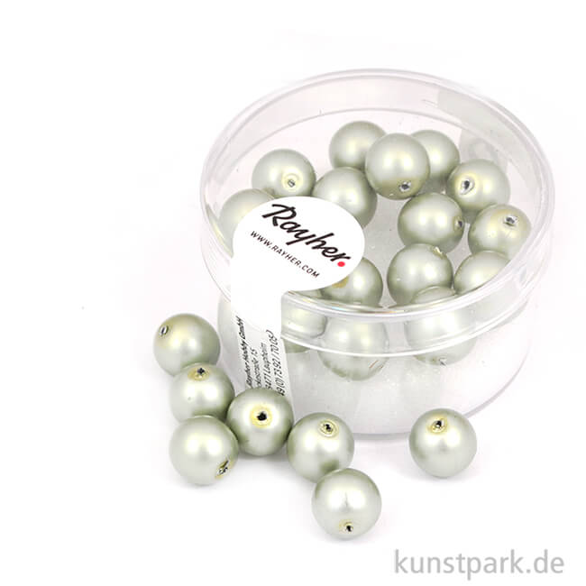 Artikelbild 1 des Artikels “Renaissance Glaswachsperlen matt - 8 mm - 25 Stück Dose | Silber“