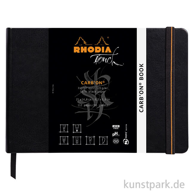Artikelbild 1 des Artikels “Rhodia Carb'On Book, Schwarzes Zeichenpapier, 120 g/m², 56 Blatt “