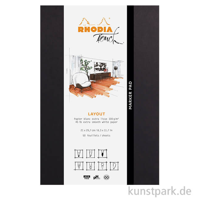 Artikelbild 1 des Artikels “Rhodia Marker Pad, extra glattes Layoutpapier, 100g, 50 Blatt DIN A4+“