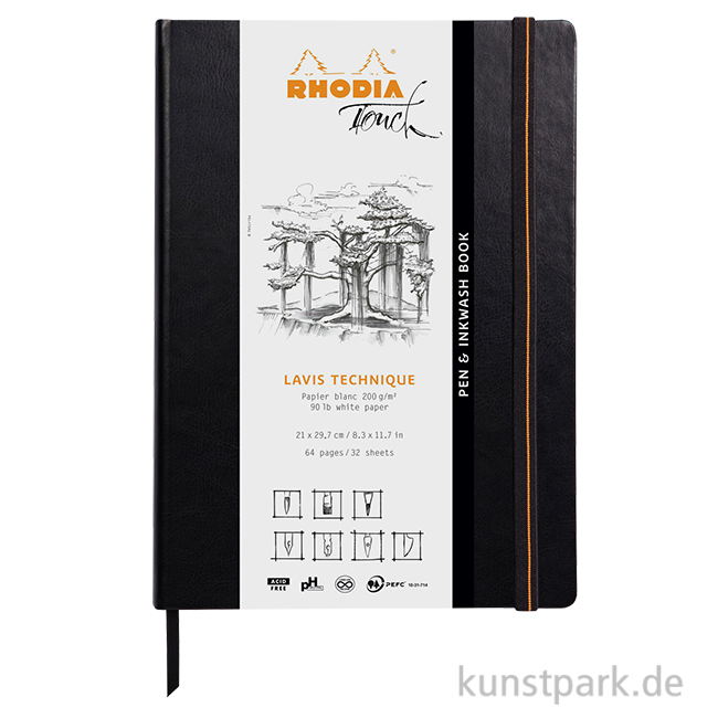 Artikelbild 1 des Artikels “Rhodia Pen & Inkwash Book, 200 g/m², 32 Blatt DIN A4“