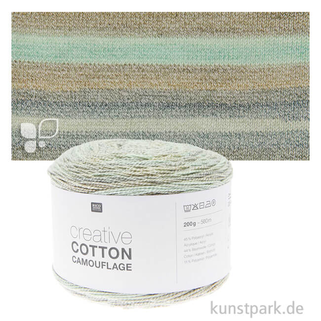 Artikelbild 1 des Artikels “Rico Garn - Creative Cotton Camouflage, 200g, 580m Farbe | Misty Forest“
